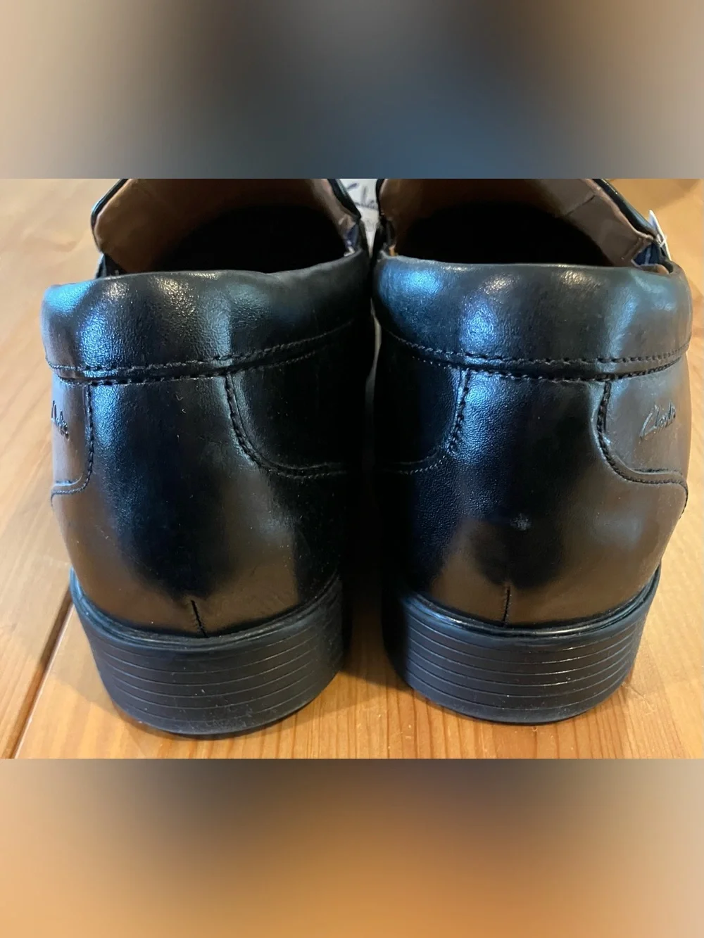 NEW Clarks Whiddon Step Black Leather Penny Loafers Extreme Comfort Size 13W